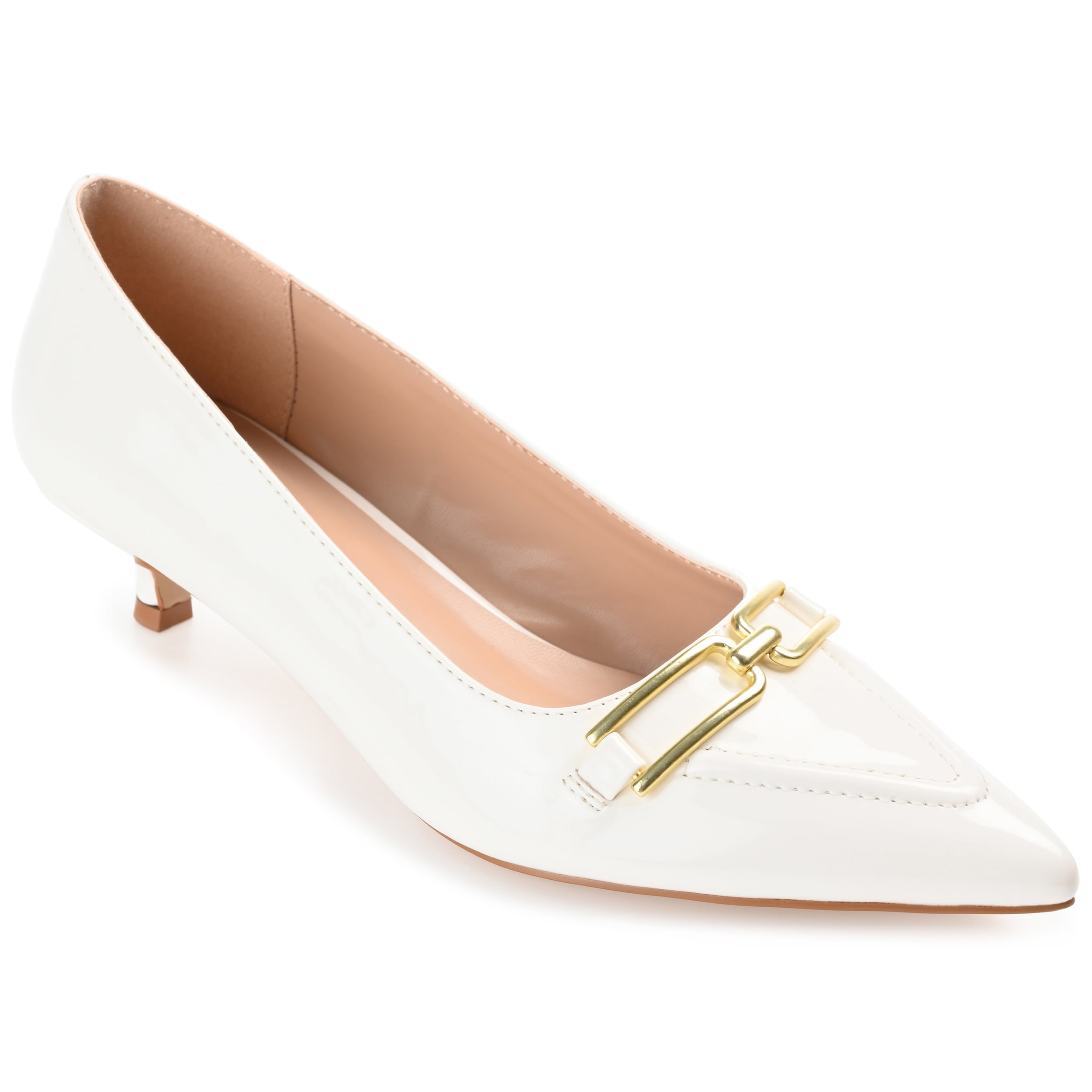 Journee Womens Rumi Kitten Heel Loafer Pointed Toe Pumps, Widths Available