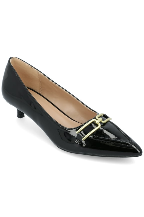 Womens Rumi Kitten Heel Loafer Pointed Toe Pumps, Widths Available