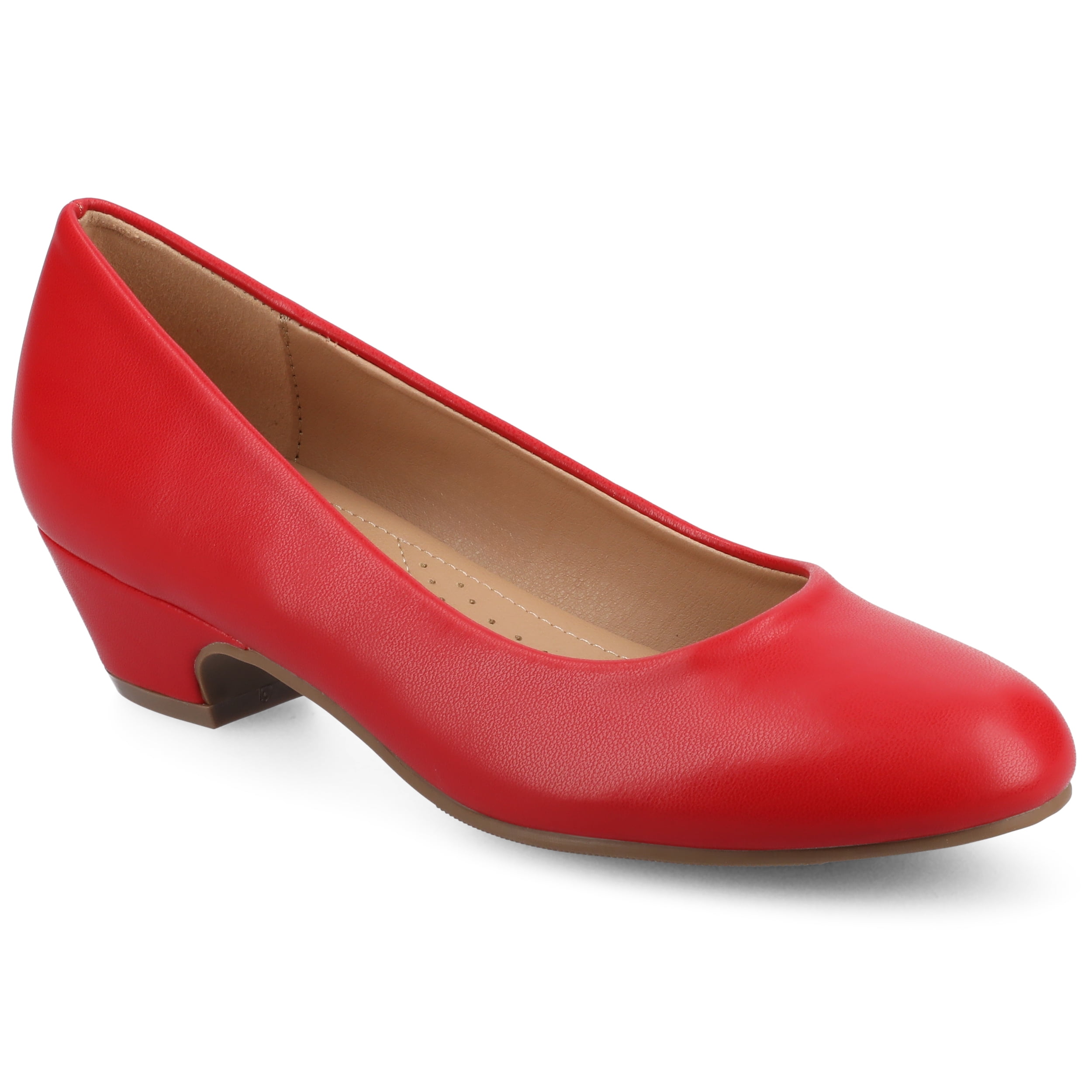 Journee Womens Saar Comfort Insole Round Toe Block Heel Pumps