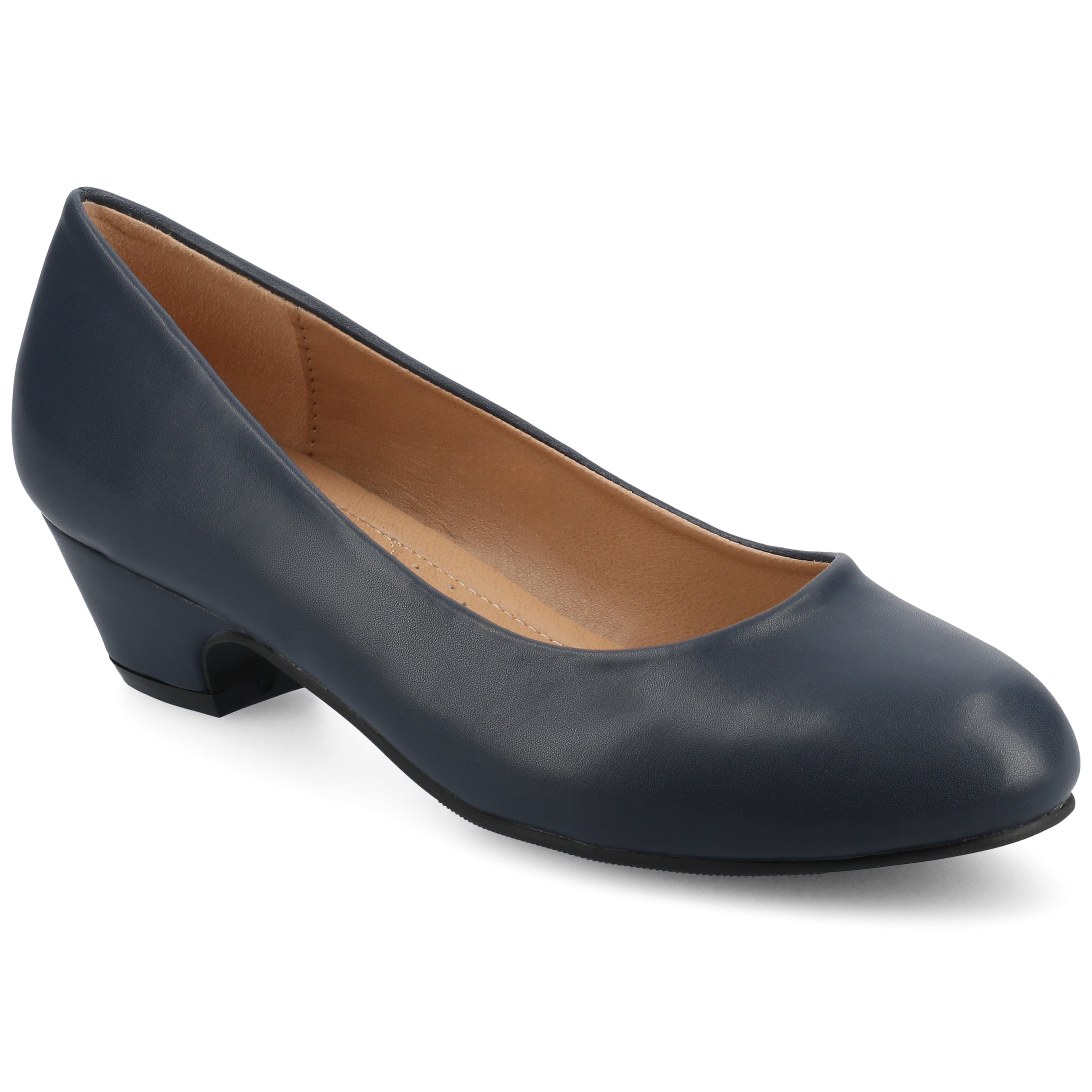 Journee Womens Saar Comfort Insole Round Toe Block Heel Pumps