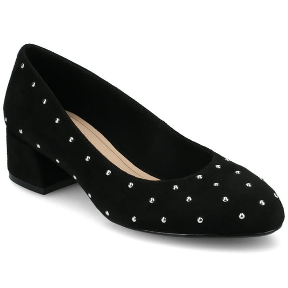 Journee Womens Saarii Slip On Block Heel Round Toe Pumps, Widths Available