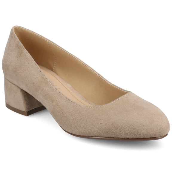 Journee Womens Saarii Slip On Block Heel Round Toe Pumps, Widths Available