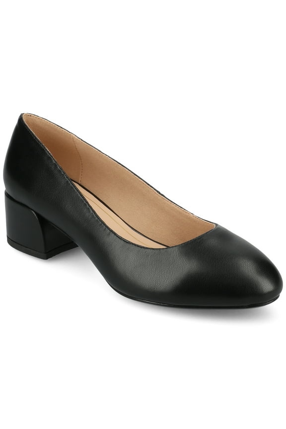 Womens Saarii Wide Width Slip On Block Heel Round Toe Pumps