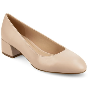 Journee Womens Saarii Wide Width Slip On Block Heel Round Toe Pumps