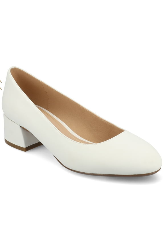 Womens Saarii Wide Width Slip On Block Heel Round Toe Pumps