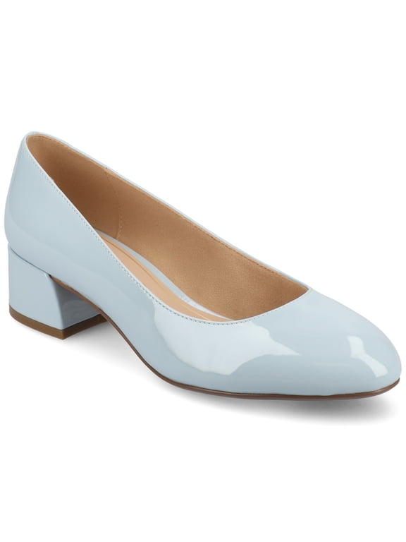 Womens Saarii Wide Width Slip On Block Heel Round Toe Pumps