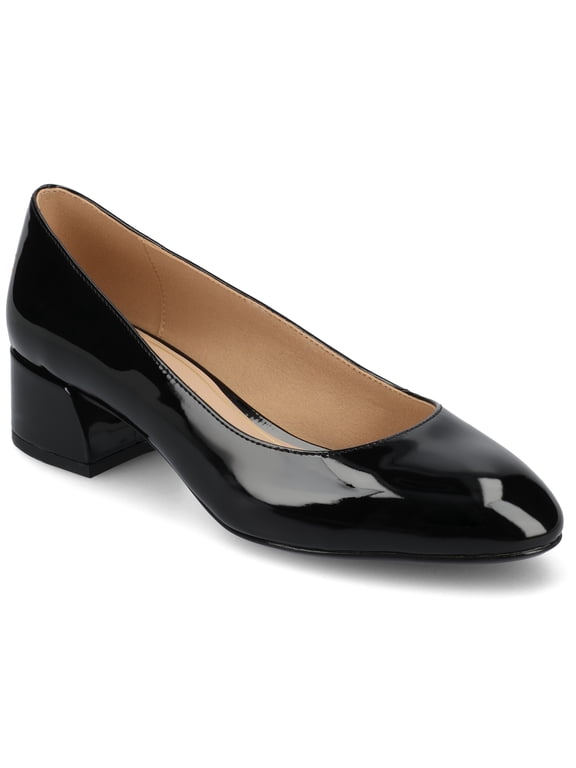 Womens Saarii Slip On Block Heel Round Toe Pumps