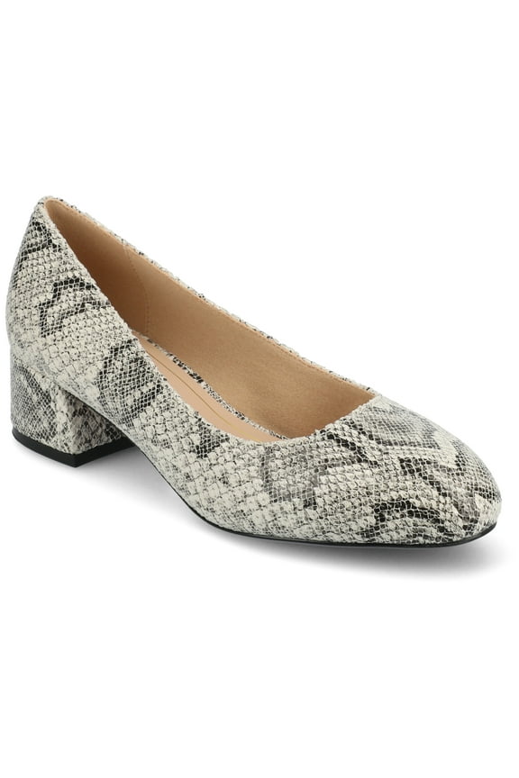 Womens Saarii Wide Width Slip On Block Heel Round Toe Pumps