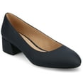 thumbnail image 1 of Journee Womens Saarii Wide Width Slip On Block Heel Round Toe Pumps, 1 of 9