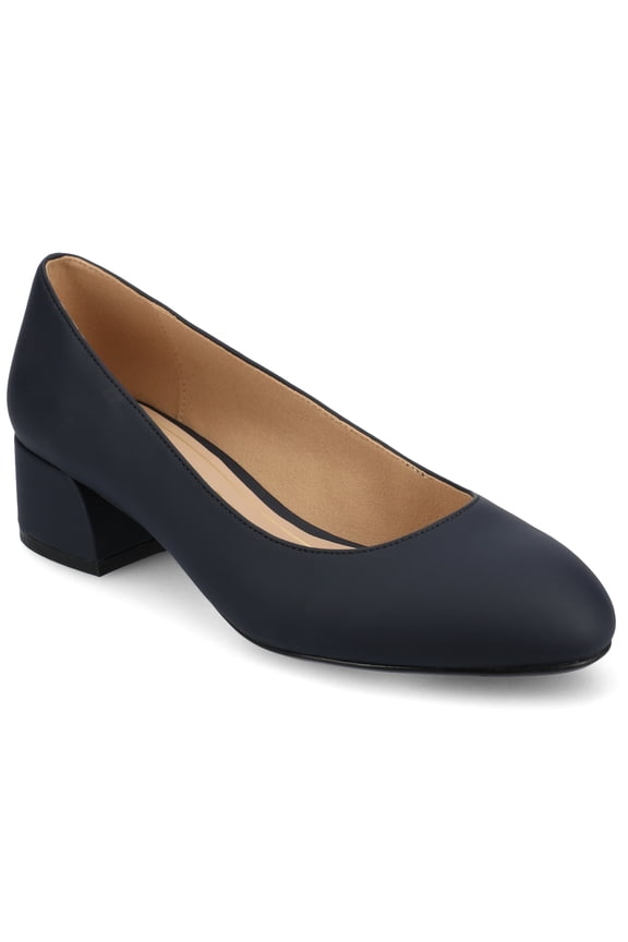 Womens Saarii Wide Width Slip On Block Heel Round Toe Pumps