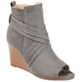 thumbnail image 1 of Journee Womens Sabeena Inside Zip Open Toe Wedge Booties, 1 of 10