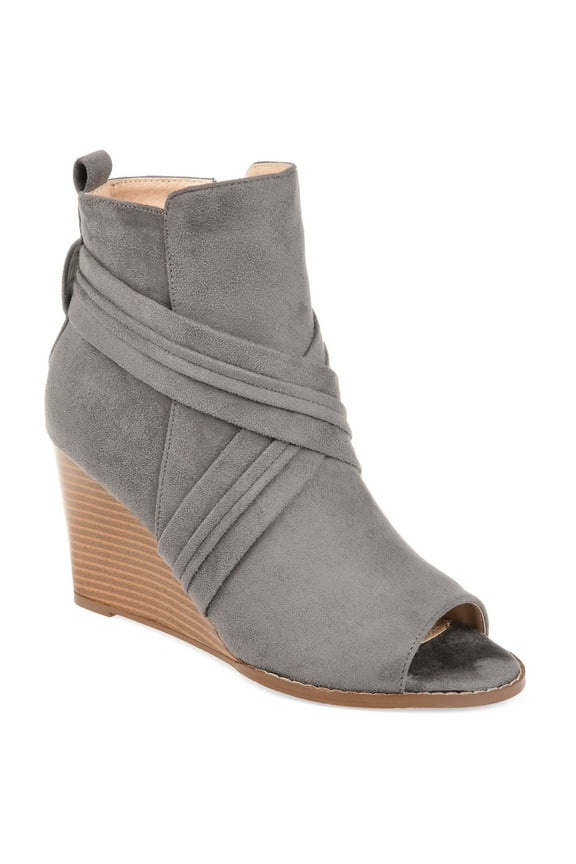 Womens Sabeena Inside Zip Open Toe Wedge Booties