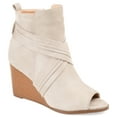 thumbnail image 1 of Journee Womens Sabeena Inside Zip Open Toe Wedge Booties, 1 of 10