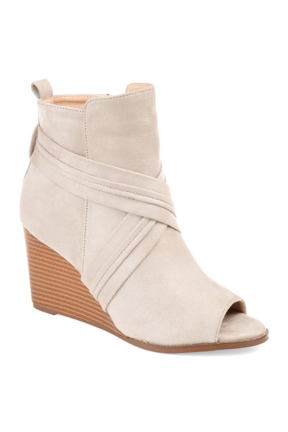 Womens Sabeena Inside Zip Open Toe Wedge Booties