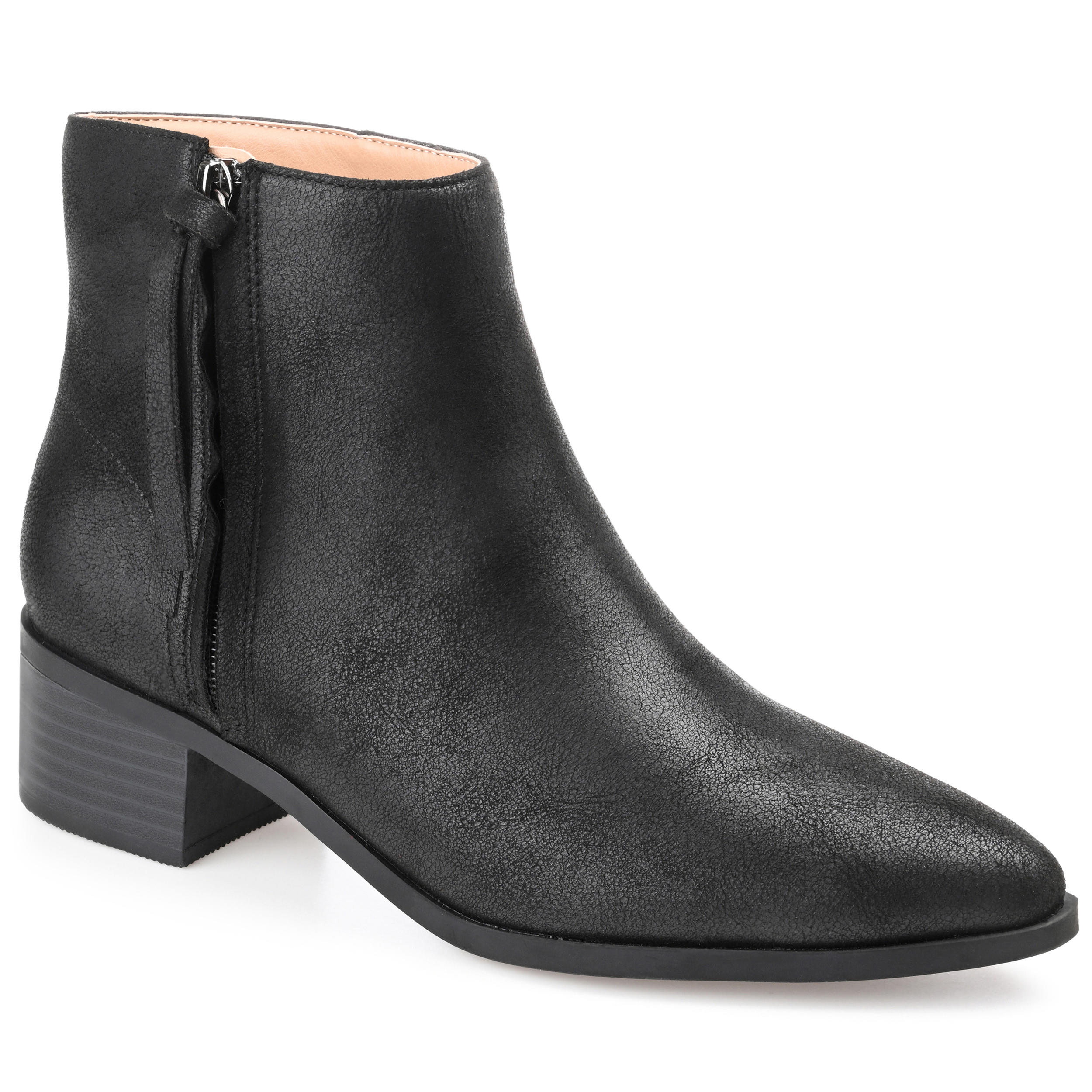 Journee Womens Sadiya Inside Zip Stacked Heel Booties Walmart Journee Womens Sadiya Inside Zip Stacked Heel Booties Walmart