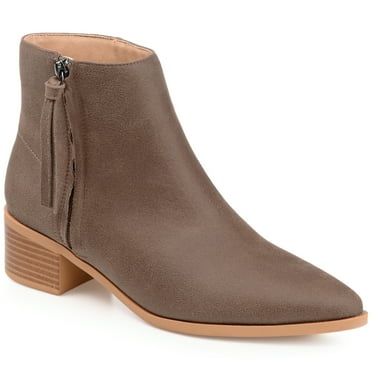 Journee Womens Sadiya Inside Zip Stacked Heel Booties