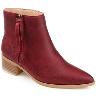 Journee Womens Sadiya Inside Zip Stacked Heel Booties