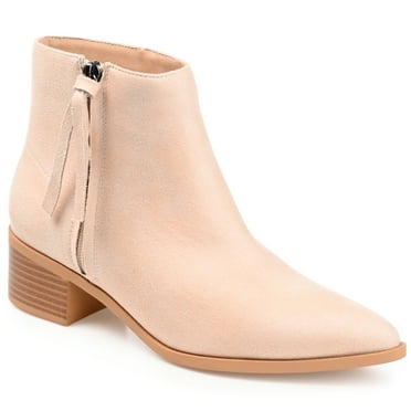 Journee Womens Sadiya Inside Zip Stacked Heel Booties