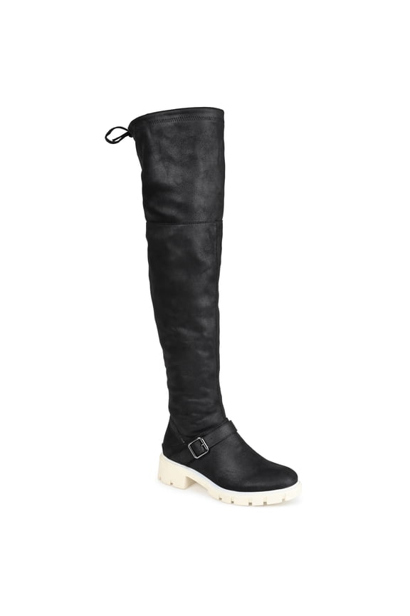 Womens Salisa Extra Wide Calf Block Heel Over The Knee Boots