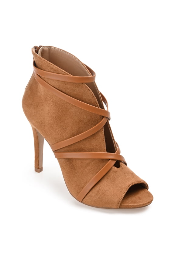 Womens Samara Back Heel Zip Peep Toe Stiletto Booties, Widths Available