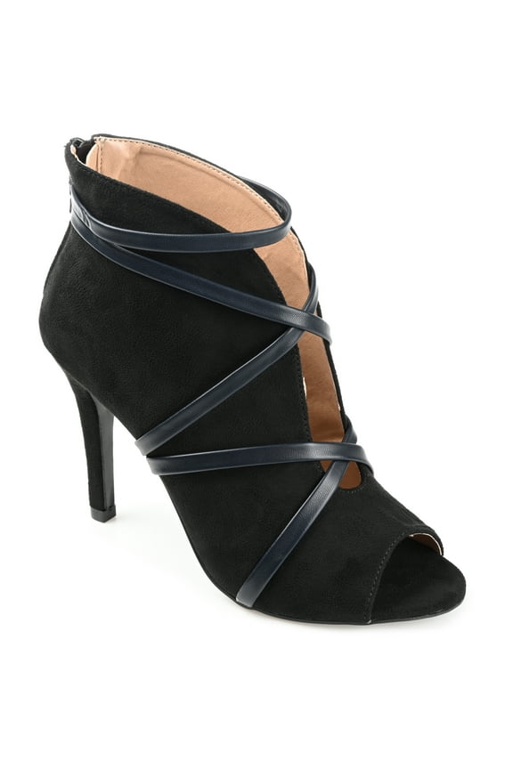 Womens Samara Back Heel Zip Peep Toe Stiletto Booties, Widths Available