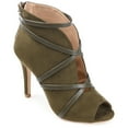 thumbnail image 1 of Journee Womens Samara Back Heel Zip Peep Toe Stiletto Booties, Widths Available, 1 of 10