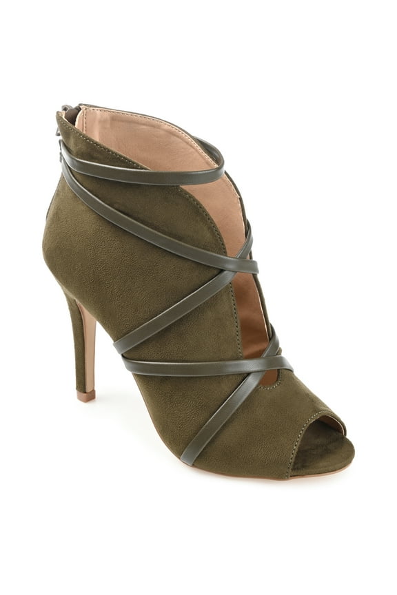 Womens Samara Back Heel Zip Peep Toe Stiletto Booties, Widths Available