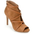 thumbnail image 1 of Journee Womens Samara Back Heel Zip Peep Toe Stiletto Booties, Widths Available, 1 of 10