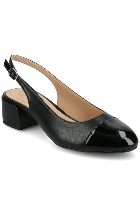 Womens Sammie Sling Back Cap Toe Block Heel Pumps, Widths Available