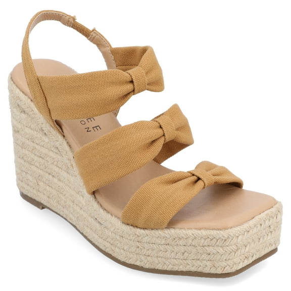 Journee Womens Santorynn Sling Back Espadrille Platform Wedge Sandals