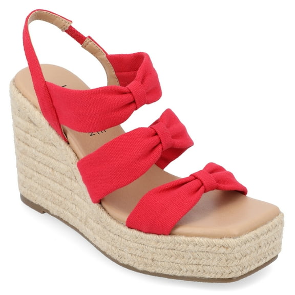 Journee Womens Santorynn Sling Back Espadrille Platform Wedge Sandals