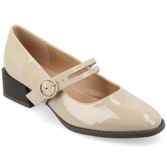 Journee Womens Savvi Faux Leather Mary Jane Pumps