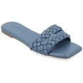 thumbnail image 1 of Journee Womens Sawyerr Dual Braided Band Flat Sandals, Widths Available, 1 of 9