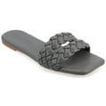 thumbnail image 1 of Journee Womens Sawyerr Dual Braided Band Flat Sandals, Widths Available, 1 of 9