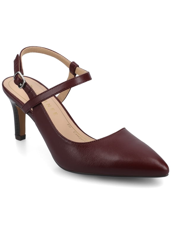 Womens Scipio Medium and Wide Width Crossover Ankle Strap Pointed Toe Pumps