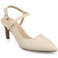 thumbnail image 1 of Journee Womens Scipio Crossover Ankle Strap Pointed Toe Pumps, Widths Available, 1 of 9