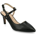 thumbnail image 1 of Journee Womens Scipio Crossover Ankle Strap Pointed Toe Pumps, Widths Available, 1 of 9