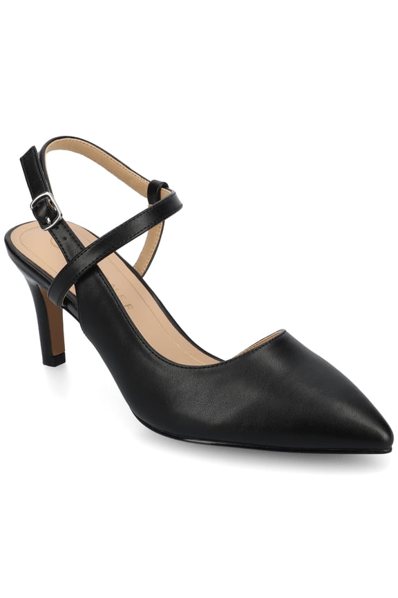 Womens Scipio Crossover Ankle Strap Pointed Toe Pumps, Widths Available