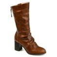 thumbnail image 1 of Journee Womens Sequoia Stacked Heel Mid Calf Boots, 1 of 9