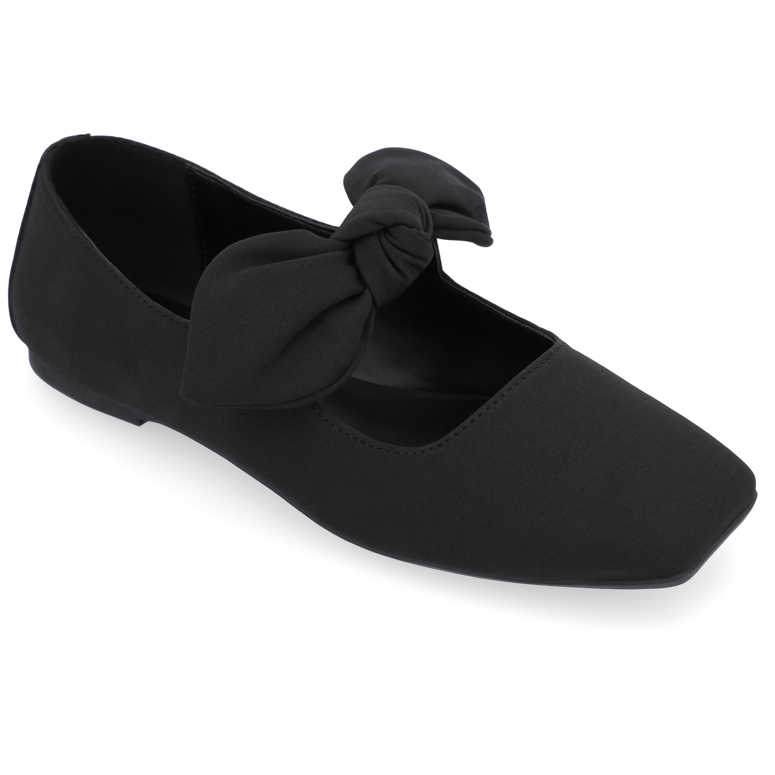 Journee Womens Seralinn Mary Jane Slip On Square Toe Dress Flats