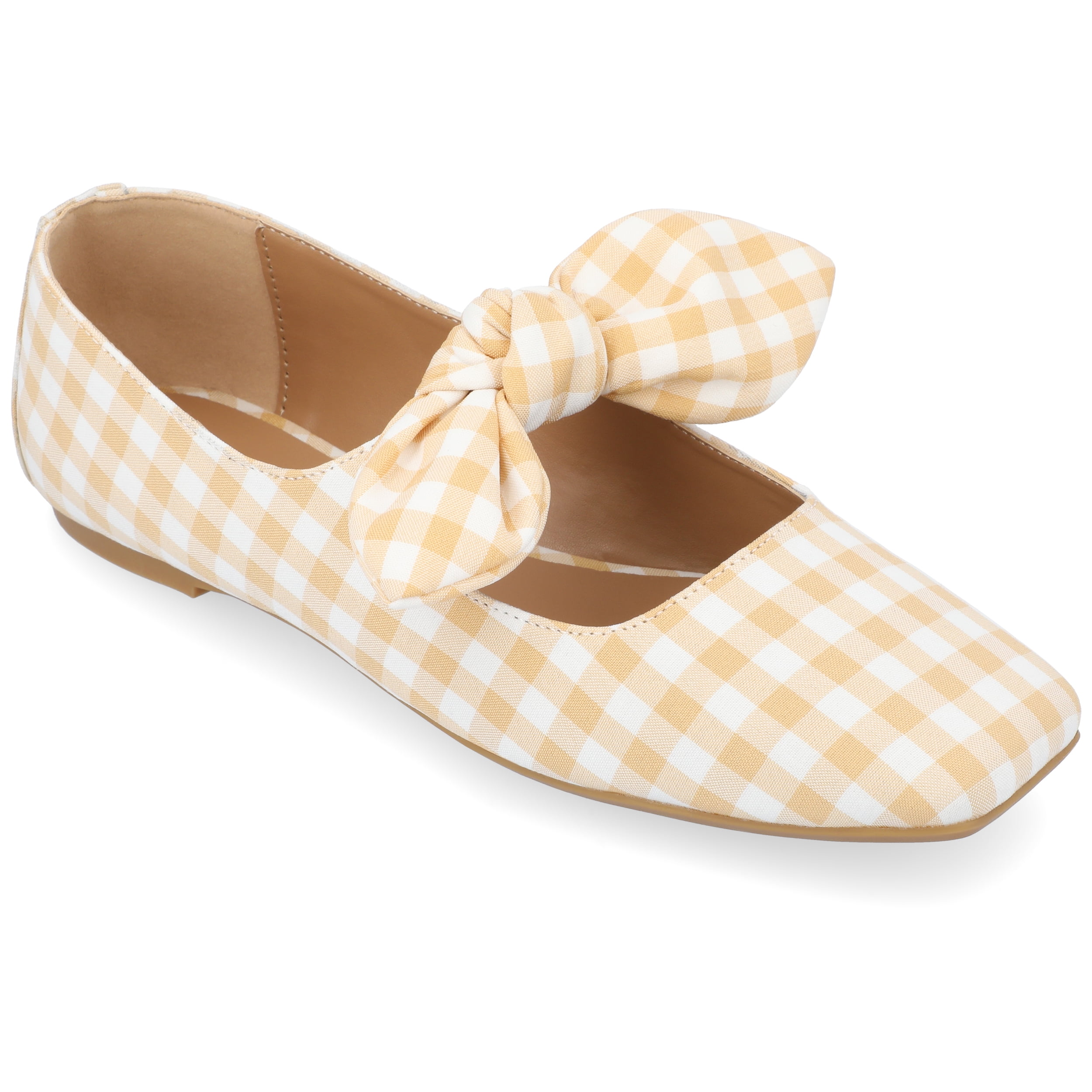 Journee Womens Seralinn Mary Jane Slip On Square Toe Dress Flats