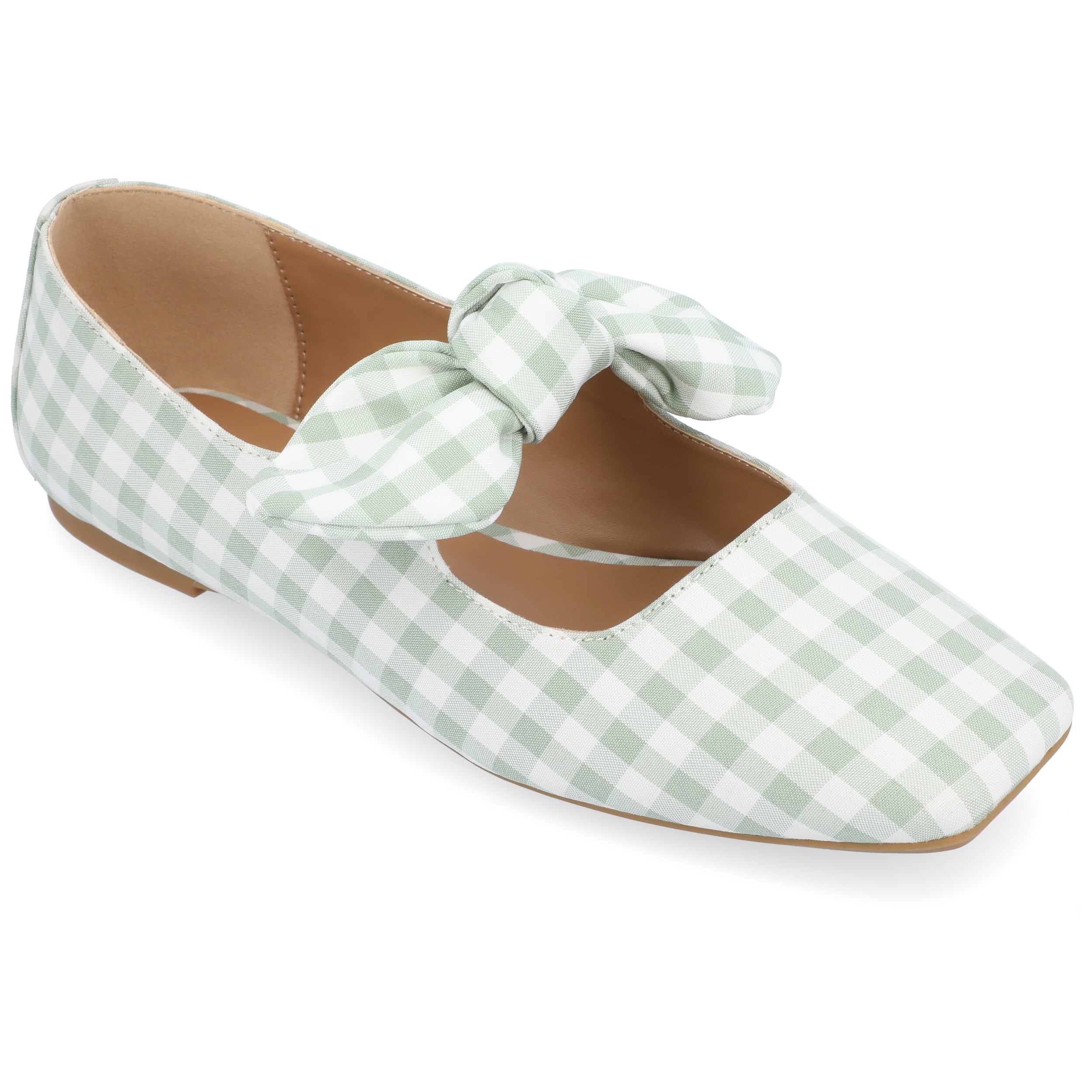 Journee Womens Seralinn Mary Jane Slip On Square Toe Dress Flats
