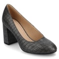 thumbnail image 1 of Journee Womens Seraphina Covered Block Heel Round Toe Pumps, 1 of 10