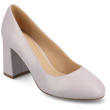 Journee Womens Seraphina Covered Block Heel Round Toe Pumps