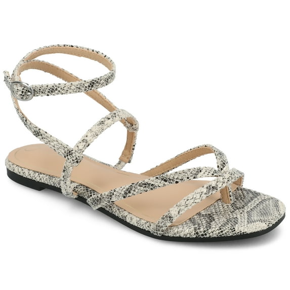 Journee Womens Serissa Multi Strap Flat Sandals