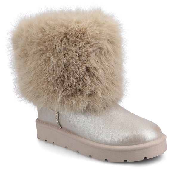 Journee Womens Shanay Round Toe Pull On Winter Cold Weather Booties