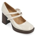 thumbnail image 1 of Journee Womens Shasta Mid Heel Square Toe Pumps, Widths Available, 1 of 10