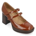 thumbnail image 1 of Journee Womens Shasta Mid Heel Square Toe Pumps, Widths Available, 1 of 10
