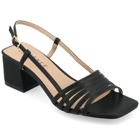Journee Womens Shayana Multi Strap Sling Back Dress Sandals, Widths Available