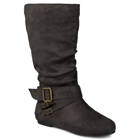 Journee Womens Shelley-6 Wide Calf Round Toe Mid Calf Boots